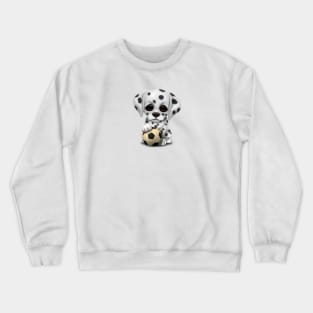 Cute Dalmatian Puppy Dog With Football Soccer Ball Crewneck Sweatshirt